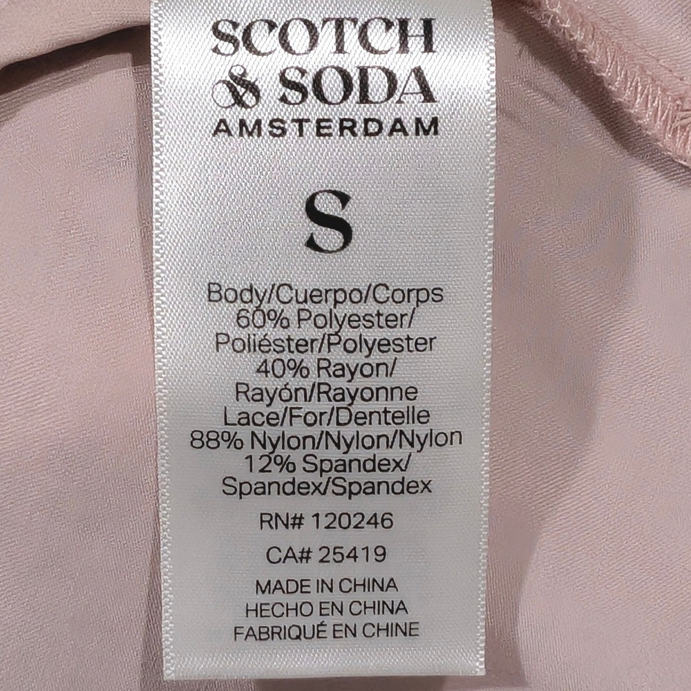Scotch & Soda Pink Lace Trim V-Neck Camisole Coquette Fairy Ballet Tank Top S - Picture 8 of 12